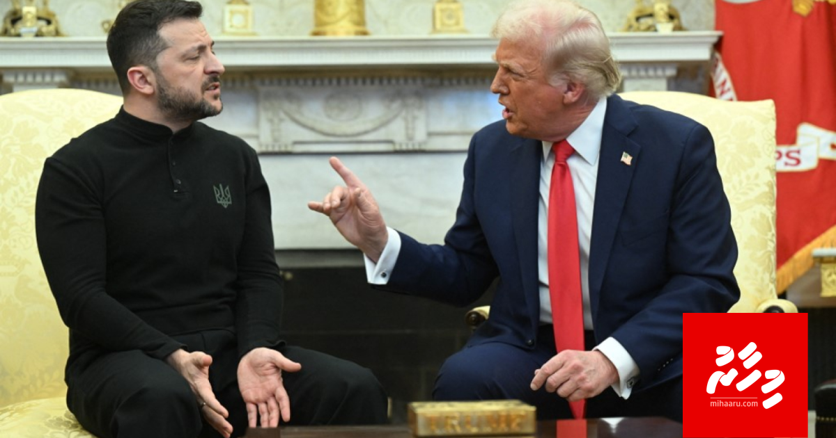 Oval office gai media kurimathee USA aai Ukraine ge raees ge bodu zuvaabeh