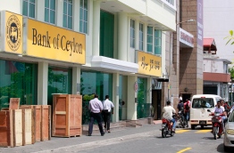 Bank of Ceylon outlet in Male'. PHOTO: MOHAMED SHARUHAAN/ MIHAARU