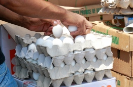 Eggs at the marketplace.-- Photo: Nishan Ali / Mihaaru