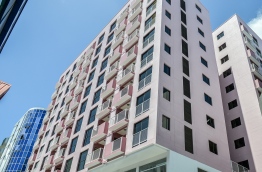 An apartment complex developed on the former grounds of Arabiyya School in Male' City. FILE PHOTO / MIHAARU