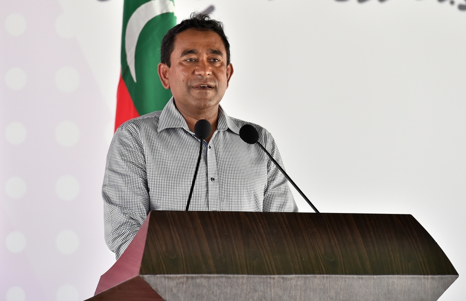 ރައީސް ޔާމީން ވާހަކަފުޅު ދައްކަވަނީ.---ފޮޓޯ: ރައީސް އޮފީސް