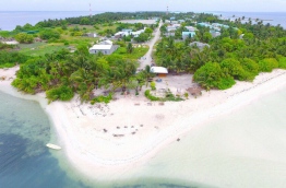 The beach of Gemanafushi, Gaaf Alifu Atoll.