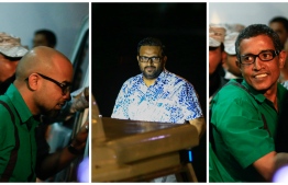 L-R: MMPRC's former Managing Director Abdulla Ziyath, former Vice President Ahmed Adeeb, and businessman Hamid Ismail - all three have been convicted over the infamous MMPRC corruption scandal. PHOTO/MIHAARU