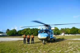 One of the helicopters gifted by the Indian government to the Maldives-