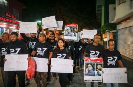 Media protesting against the Defamation Act. PHOTO: IMAGES MV
