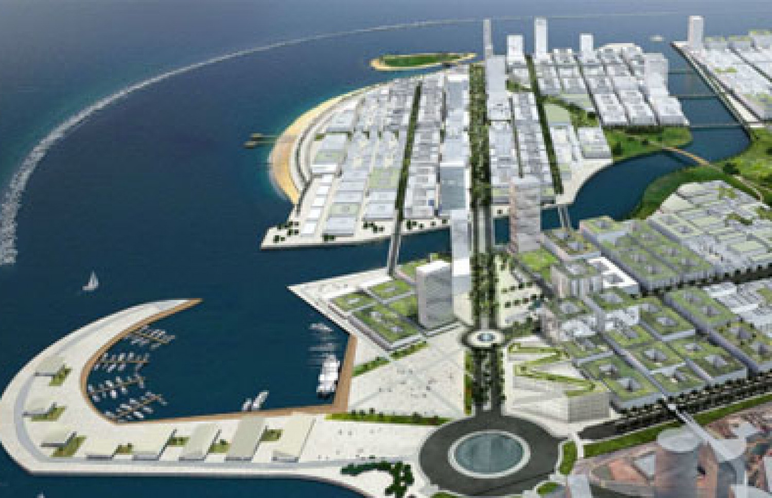 ޗައިނާ އިން 1.5 ބިލިއަން ޑޮލަރު ޚަރަދުކޮށްގެން ހަދާ ކޮލަމްބޯ ޕޯޓް ސިޓީ ޕްރޮޖެކްޓުގެ މޮޑެލް ކުރެހުމެއް.