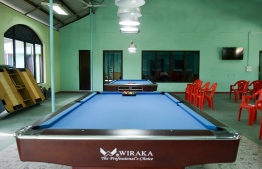 A youth activity center with a billiard table. -- Photo: Nishan Ali / Mihaaru News