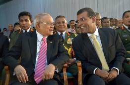 Former president Maumoon Abdul Gayoom and former President Mohamed Nasheed