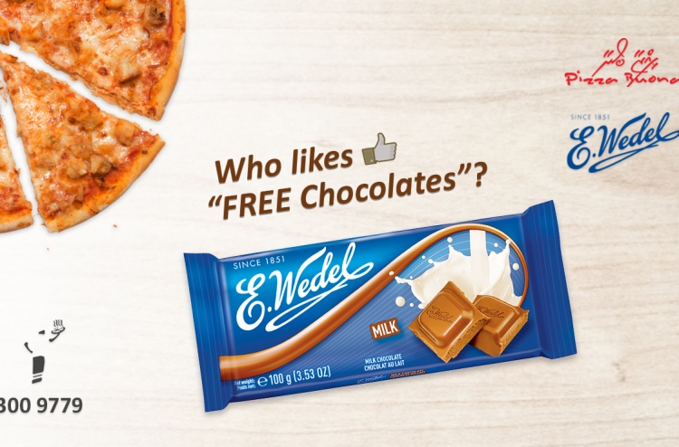 ޕިއްޒާ ބޯނާ އިން ކޮންމެ ޕިއްޒާއަކަށް ޗޮކުލެޓެއް