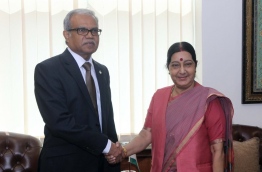 Foreign minister Dr Mohamed Asim and Indian External Affairs Minister Sushma Swaraj