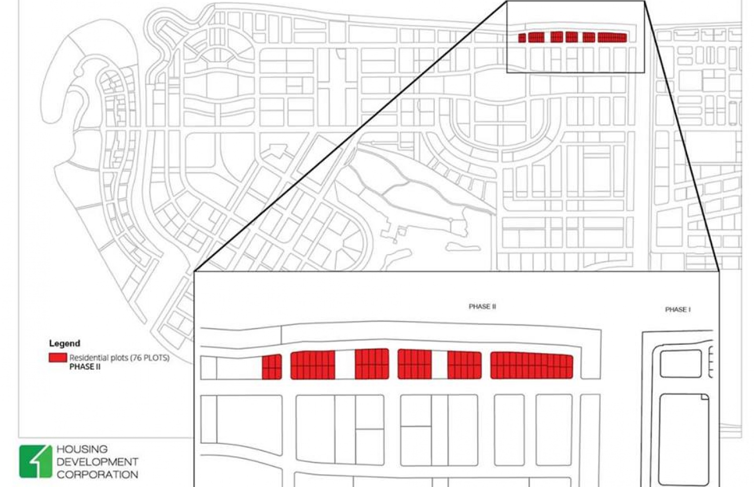 ހުޅުމާލެ ދެވަނަ ފިޔަވަހީގެ ދަށުން ފުރަތަމަ ގޯތި ދޫކުރާ ސަރަހައްދުތައް ރަތް ކުލައިގައި. - ފޮޓޯ: އެޗްޑީސީ