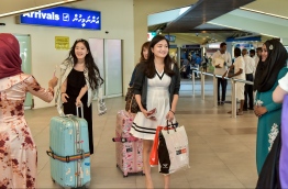 [File] Maldives welcomes Chinese tourists at VIA airport: Direct flights between Maldives and China are set to commence in October -- Photo: Nishan Ali