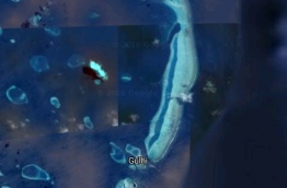 An aerial photograph of Fushi Dhiggaru lagoon. PHOTO: GOOGLE MAPS