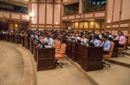 Maldives Parliament on Wednesday passed a sunset bill to postpone local council and WDC elections over election delays amid the COVID-19 outbreak.  PHOTO: MIHAARU