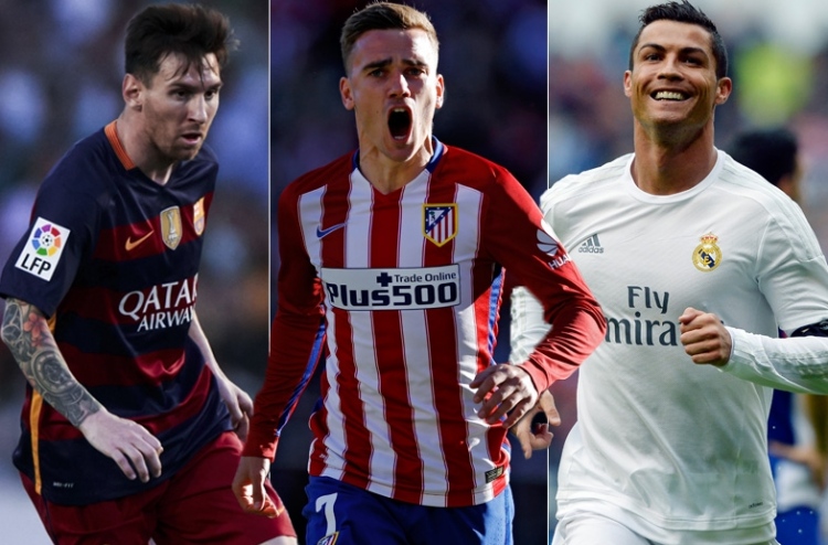 އެވޯޑަށް ވާދަކުރަނީ ރޮނާލްޑޯ، މެސީ އަދި ގްރިޒްމަން