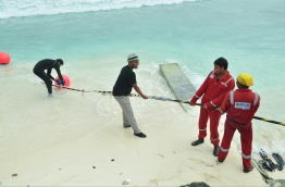 Ooredoo Maldives' submarine cable network connected to B.Eydhafushi. PHOTO/RAIF YOOSUF