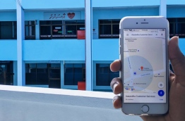 Aasandha Company Ltd’s office location shown on a mobile device. The company introduced a mobile application for android devices. PHOTO: MIHAARU