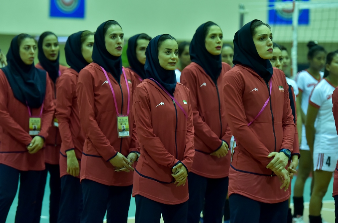 މާލެ:27 ޖެނުއަރީ 2017، ވޯލްޑް ޗެމްޕިއަންޝިޕް އަންހެން ވޮލީބޯޅަ މުބާރާތުގެ އޭވީސީ ކޮލިފައިން ބުރު ފެށުމުގެ  ރަސްމިއްޔާތުގައި އީރާން ޓީމް ބައިވެރިވަނީ--.ފޮޓޯ:ނިޝާން އަލީ/މިހާރު