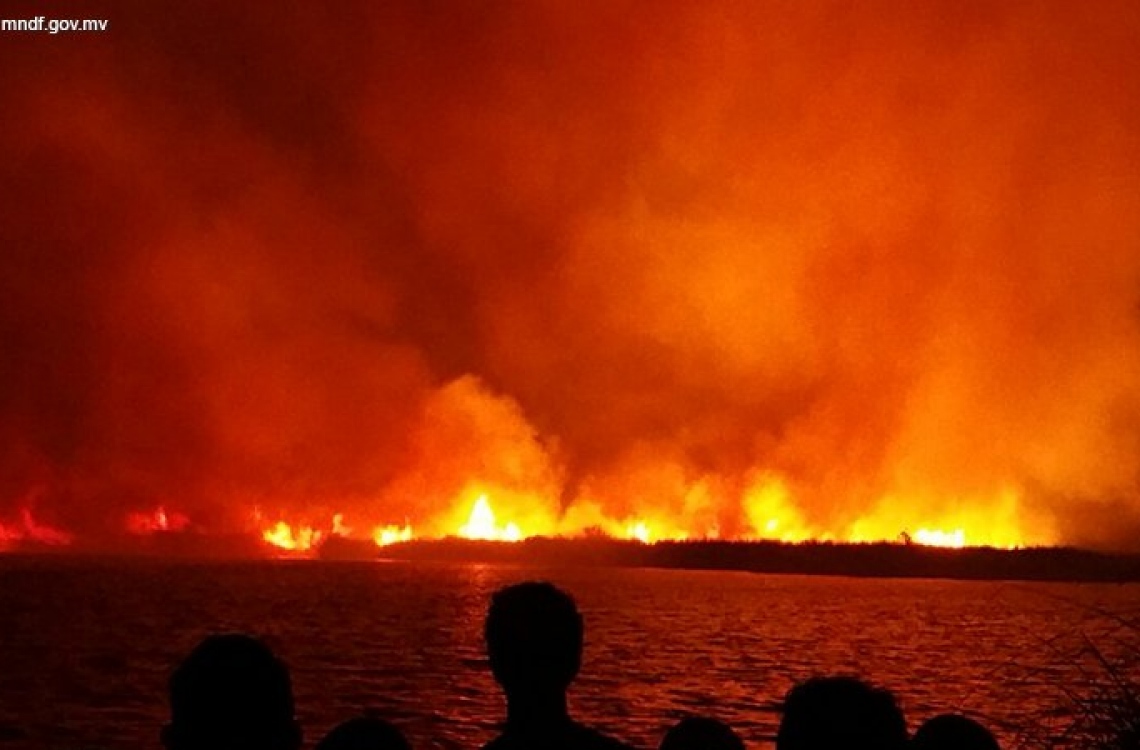 ފުވައްމުލަކު ހޯދަނޑު އަވަށުގެ ކުޅީގައި މިރޭ ރޯވެ އަނދަނީ.-- ފޮޓޯ: އެމްއެންޑީއެފް