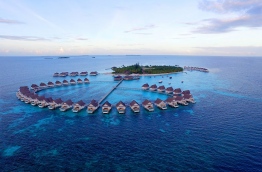 Aerial depiction of Centara Grand Island Resort & Spa Maldives resort, located in Alif Dhaalu Atoll. PHOTO: CENTARA