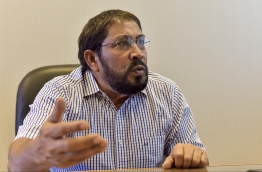 ގާސިމް މިއަދު "މިހާރު" އަށް އިންޓަވިއު ދެއްވަނީ -- ފޮޓޯ: ނިޝާން އަލީ/ މިހާރު