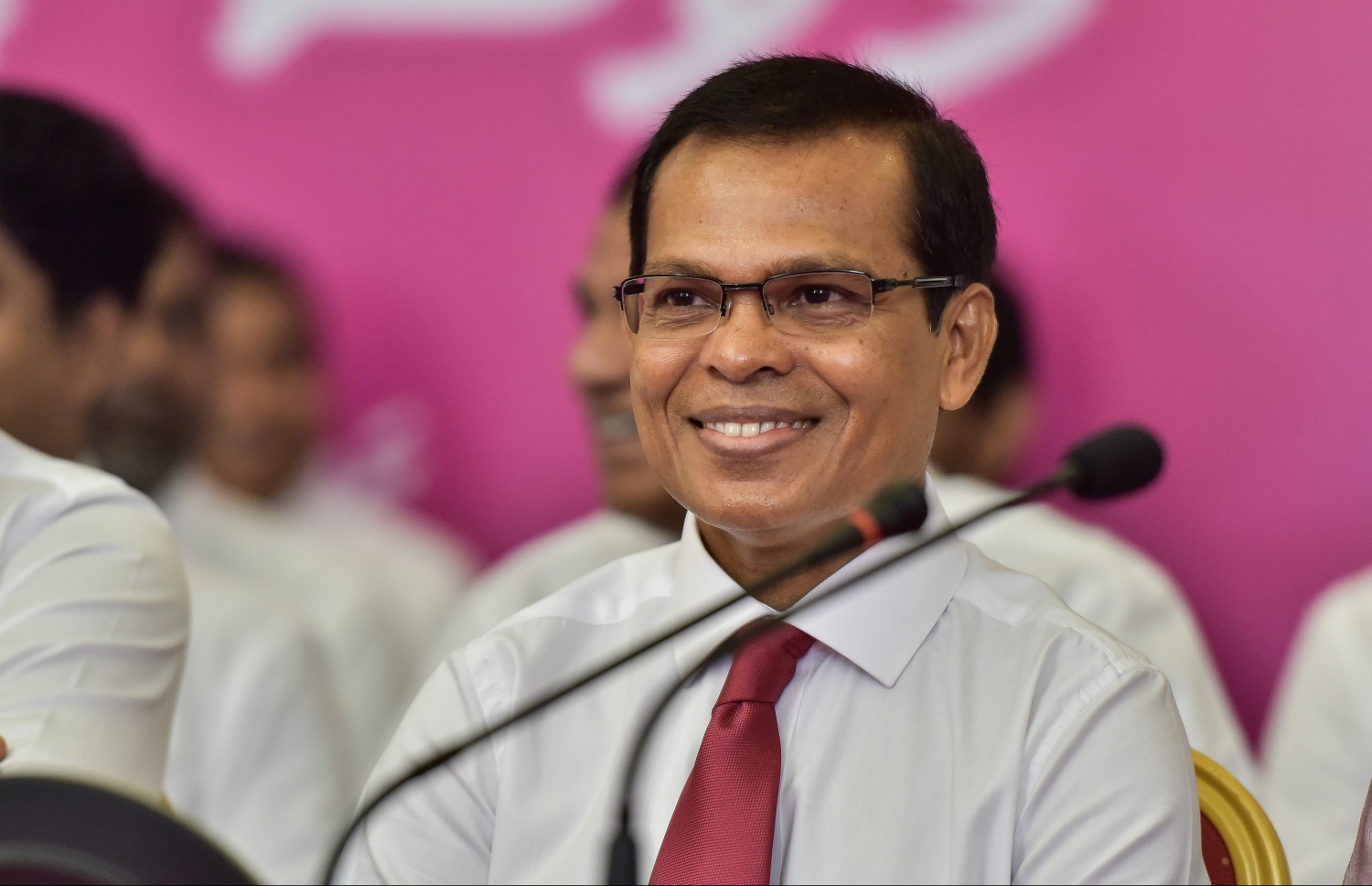 ޕީޕީއެމް/އެމްޑީއޭގެ މިއަދުގެ ނިއުސް ބްރީފިންގައި ރައްޔިތުންގެ މަޖިލިހުގެ ރައީސް މަސީހް.---ފޮޓޯ: ނިޝާން އަލީ/މިހާރު