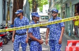 Maldives Police Service conducting an operation. PHOTO: NISHAN ALI / MIHAARU
