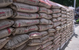 Cement bags. PHOTO: HUSSAIN WAHEED/MIHAARU