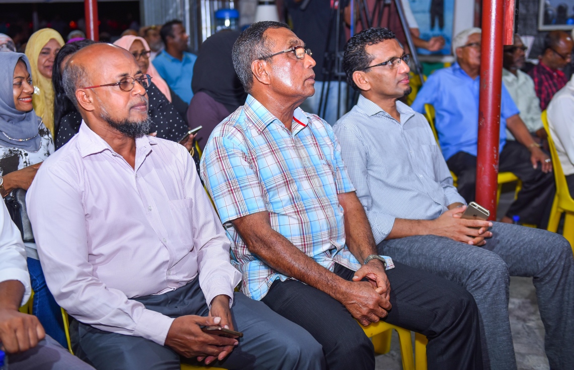 މާލެ، މޭ 16، 2017- އިދިކޮޅު ކޯލިޝަނުން އެމްޑީޕީގެ ހަރުގޭގައި ބޭއްވި ޖަލްސާގެ ތެރެއިން.---މިހާރު ފޮޓޯ: ހުސެއިން ވަހީދު