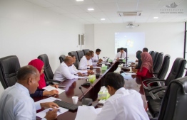 A meeting ongoing at the Addu City Council. PHOTO: ADDU CITY COUNCIL