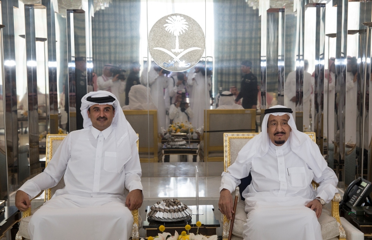 ސައޫދީ ރަސްގެފާނު ސަލްމާން ބިން އަބްދުލް އަޒީޒް (ކ) މިދިޔަ އަހަރު ޖިއްދާގައި ގަތަރުގެ އަމީރު ތަމީމްއާ ބައްދަލު ކުރައްވަނީ. ފޮޓޯ އަލްއަރަބިއްޔާ