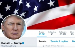 Screen capture of Trump's Twitter handle, which has now been suspended, along with his Facebook account, after being accused of encouraging violent attacks in Washington on January 6, 2021. PHOTO: TWITTER