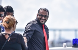 Former vice president Ahmed Adeeb arrives at Male City for a Criminal Court hearing. FILE PHOTO/MIHAARU