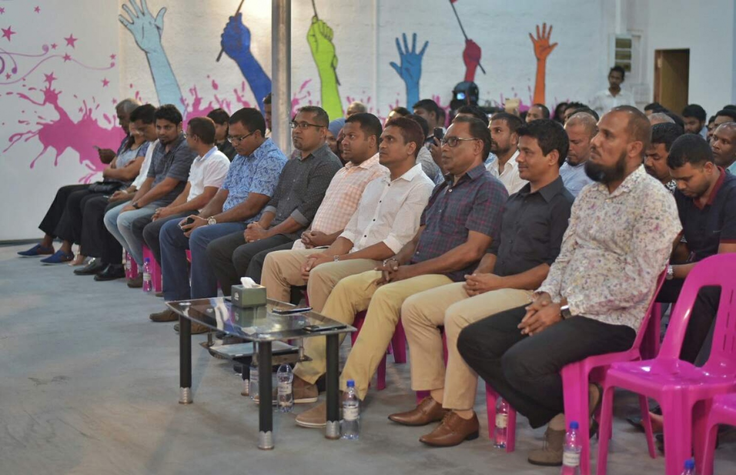 ޕީޕީއެމުން ރުމާލު 2 ޖަގަހައިގައި މިރޭ ބޭއްވި ޖަލްސާގެ ތެރެެއިން.---ފޮޓޯ: ހުސެއިން ވަހީދު/މިހާރު