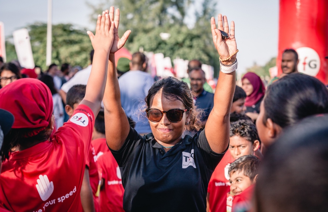 ހިތަދޫ، އައްޑޫ ސިޓީ (ސެޕްޓެމްބަރު 17) – ކޮކާކޯލާ ޓީއެފްޖީ "ރަން އިން އައްޑޫ" އިވެންޓުގެ ތެރެއިން. –ފޮޓޯ: އިބްރާހިމް އުޝާފަތު