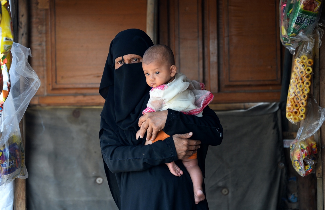 މިއަންމާގެ ރޮހިންޖާ ރެފިއުޖީ އަކު ނިއު ދިއްލީގެ ކޭމްޕެއްގައި. --ފޮޓޯ:އޭއެފްޕީ