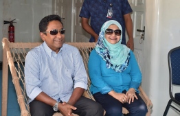 During President Yameen's visit to Gaafu Alifu Atoll Villingili in 2017.