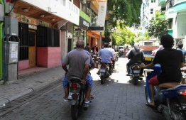 The 75-year-old man, who was accused of sexually molesting four sisters in an island of Gaafu Dhaal Atoll, pictured riding on a motorbike in capital Male.