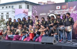 50th Anniversary of Japan-Maldives Diplomatic relations celebration - Japanese "SAI" Drum Group & Maldivian Habeys Boduberu group