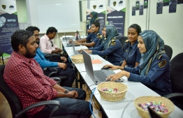 Clients receive service at Maldives Immigration. PHOTO: NISHAN ALI/MIHAARU