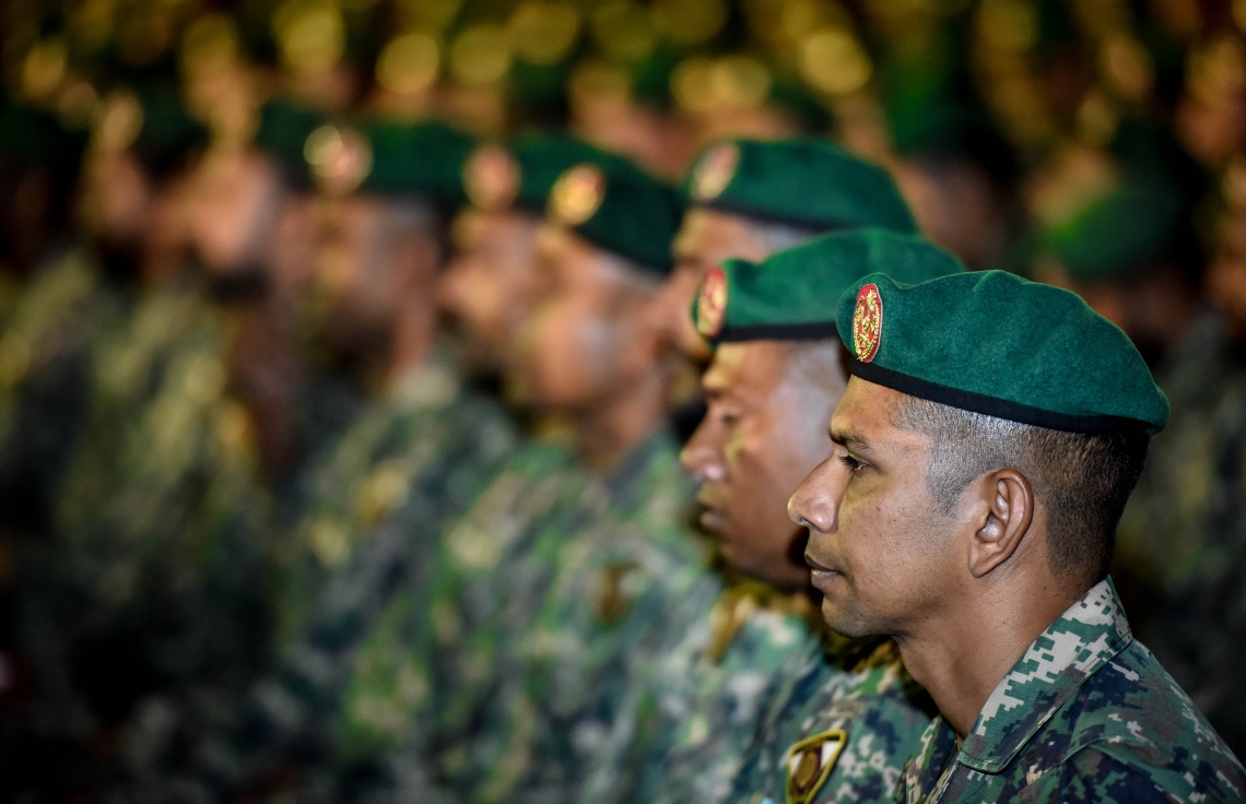 މާލެ: 3 ނޮވެމްބަރު 2017، ނަސްރުގެ ދުވަސް ފާހަގަކުރުމުގެގޮތުން އެމްއެންޑީއެފުން ކަޅުތުއްކަލާކޮށީގައި މިރޭ ބޭއްވި ޖަލްސާގެ ތެރެއިން--. ފޮޓޯ: ނިޝާން އަލީ/މިހާރު