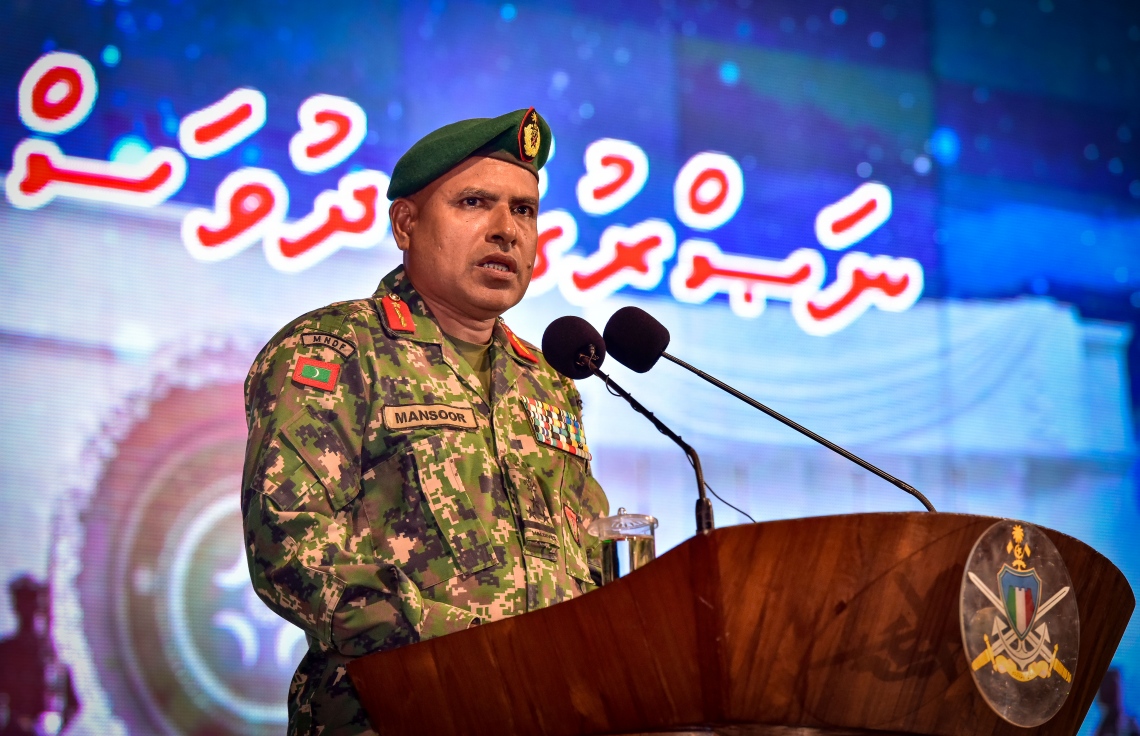 ނަސްރުގެ ދުވަހުގެ މުނާސަބަތުގައި ކަޅުތުއްކަލާ ކޮށީގައި ސިފައިން ބޭއްވި ހާާއްސަ ޖަލްސާ. -- ފޮޓޯ: ނިޝާން އަލީ/މިހާރު