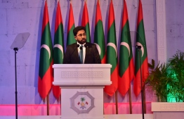 Home Minister Azleen Ahmed speaking at a function