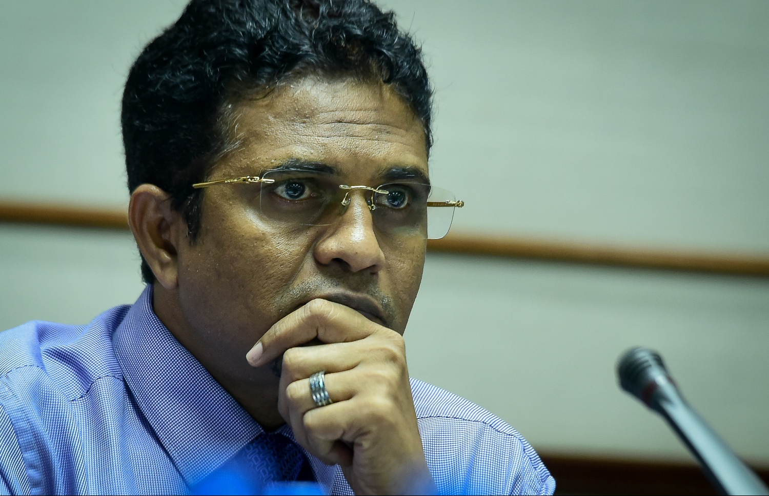 ބަޖެޓު ކޮމެޓީގެ މުގައްރިރު ނިހާނު، މިއަދުގެ ބައްދަލުވުމުގައި. - ފޮޓޯ: މިހާރު/ ނިޝާން އަލީ