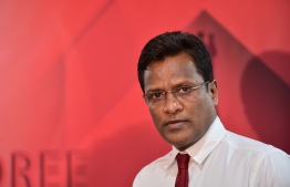 Former Minister of Homa Affairs Umar Naseer. The audit report released on Home Ministry by the Auditor General confirmed that corruption was involved in the programme conducted during Umr's tenure to tag dangerous suspects under the MoniCon order. PHOTO: HUSSAIN WAHEED/ MIHAARU