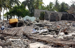 The aftermath of the 2004 Indian Ocean Tsunami in Th.Vilufushi. FILE PHOTO/MIHAARU