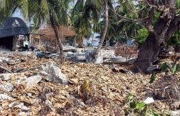 The aftermath of the 2004 Indian Ocean Tsunami in Th.Vilufushi. FILE PHOTO/MIHAARU
