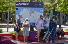 Tourists in Male'. PHOTO: HUSSAIN WAHEED/ MIHAARU