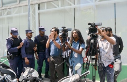Journalists during a media coverage by the Parliament.