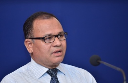 Defence Minister Adam Shareef speaks at a function. FILE PHOTO/MIHAARU